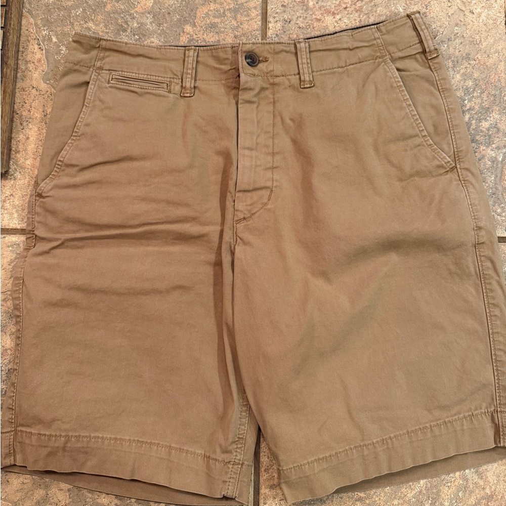 American Eagle Outfitters Men's Khaki Flat Front Shorts